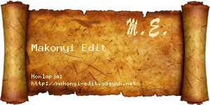 Makonyi Edit névjegykártya
